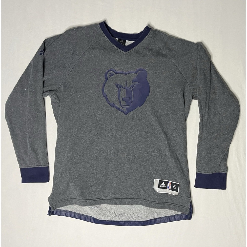 Adidas Menphis Grizzlies Fleece Pullover Sweater Men's SZ XLGray Long Sleeve NBA